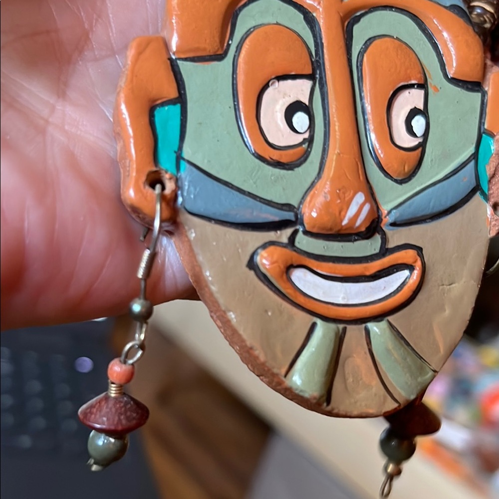 Handcrafted Tribal Mask Necklace - Picture 4 of 14